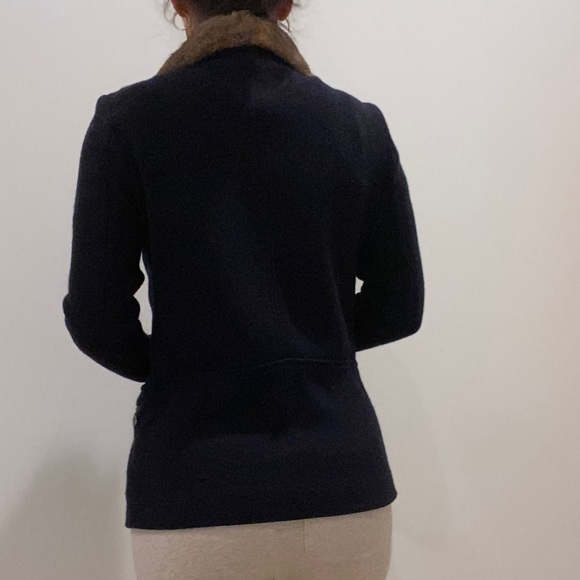 Woolrich wool Sweater Jacket with real fur - Picture 4 of 14